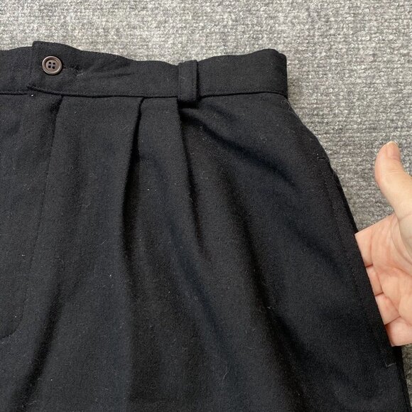 VTG LL Bean Skirt Womens 14 Black 100% Wool USA Made Pockets Lined 27”L Career - Picture 3 of 13
